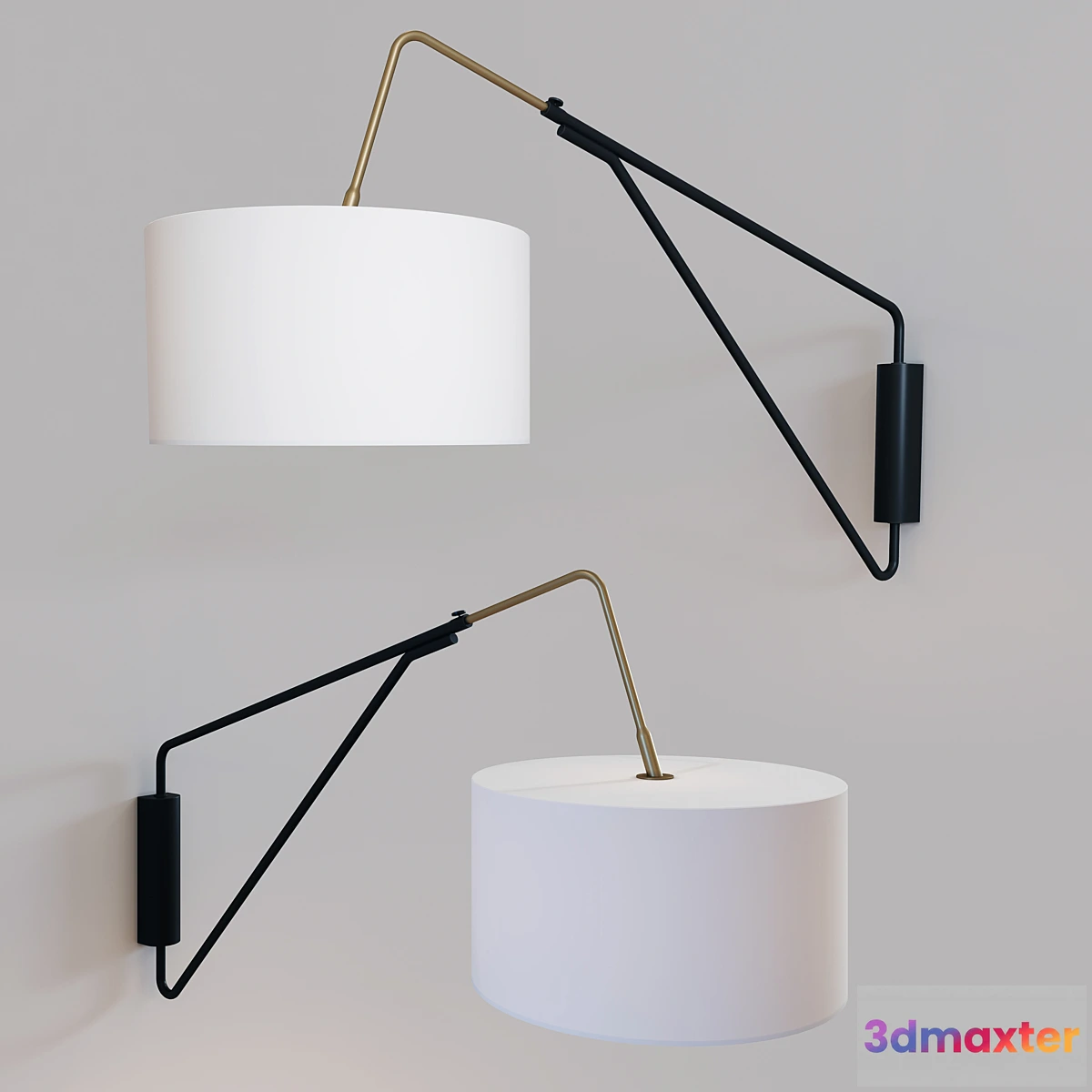 1443292 - WEST ELM MID CENTURY WALL SCONE 3D Max