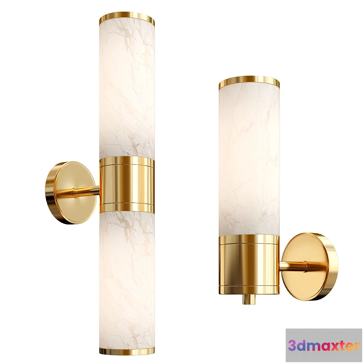 1446048 - Brass Marble Wall Lamp 3D Max
