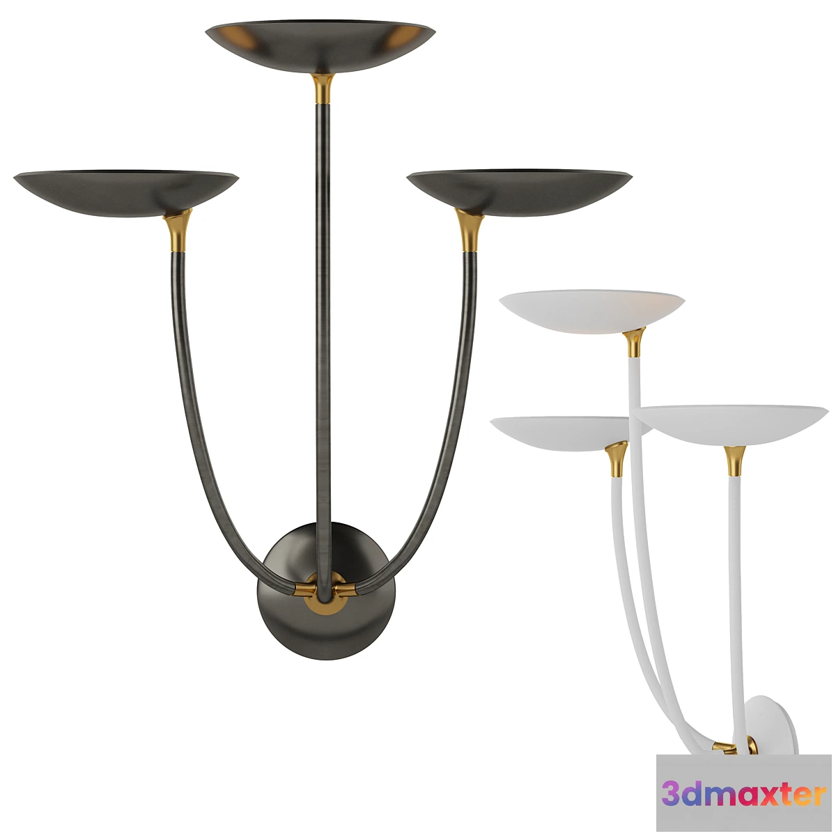 1446950 - Visual Comfort & Co Wall Lamp Keira Collection Keira Large Triple Sconce. 3D Max