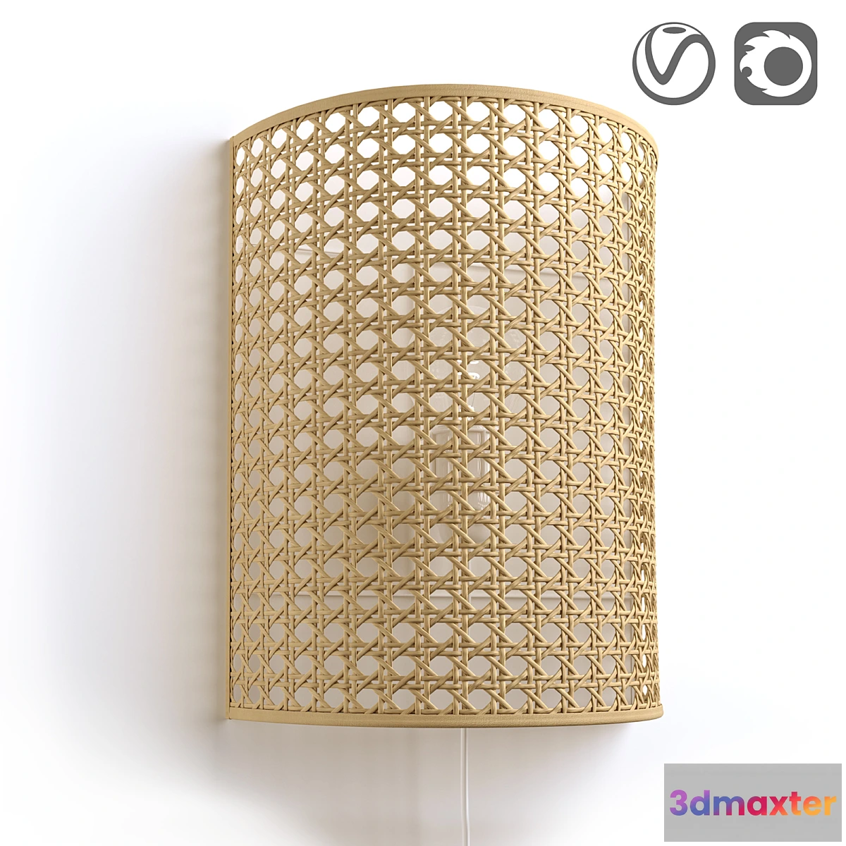 1447288 - Wicker rattan wall lamp DOLKIE 3D Max