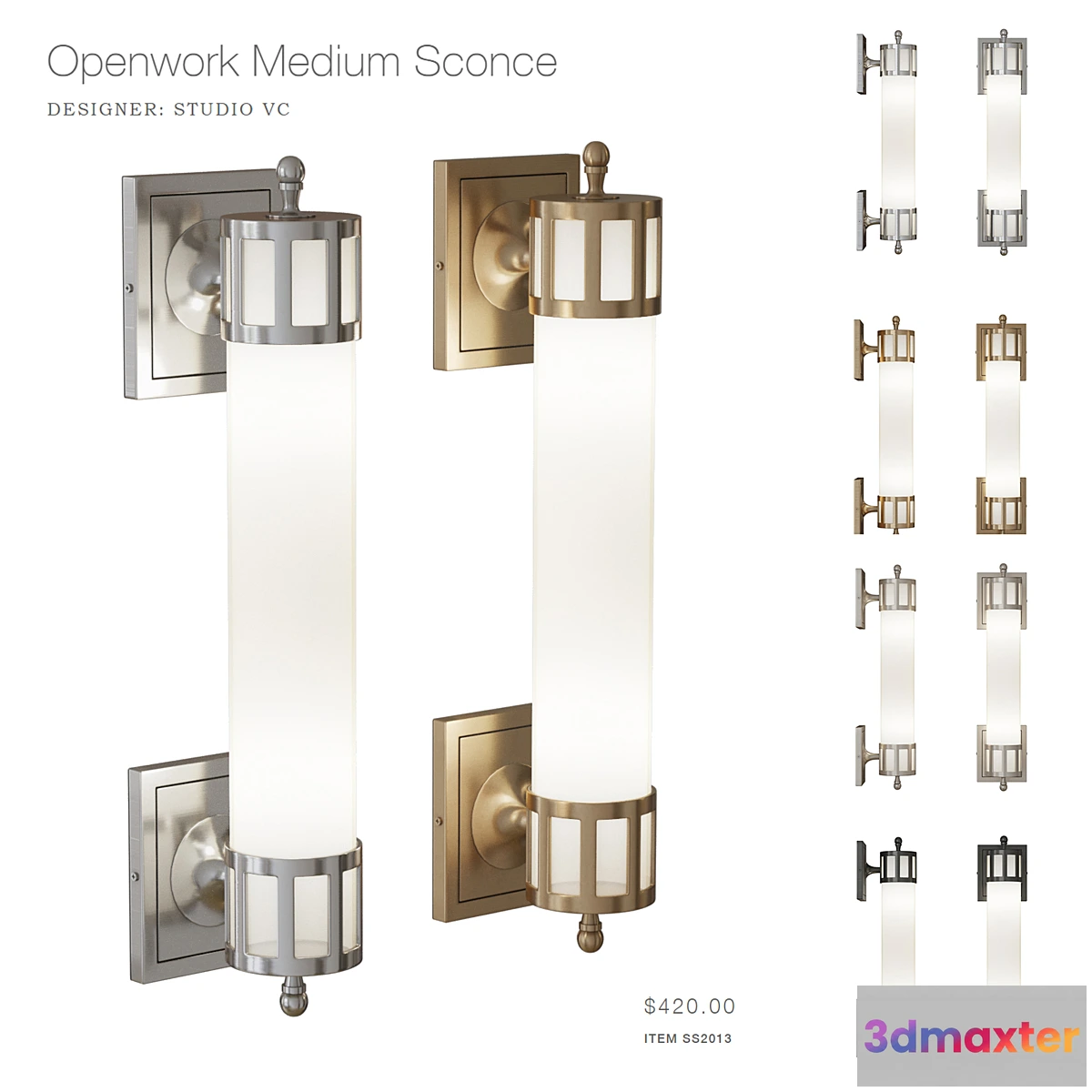 1449318 - Openwork Medium Sconce 3D Max