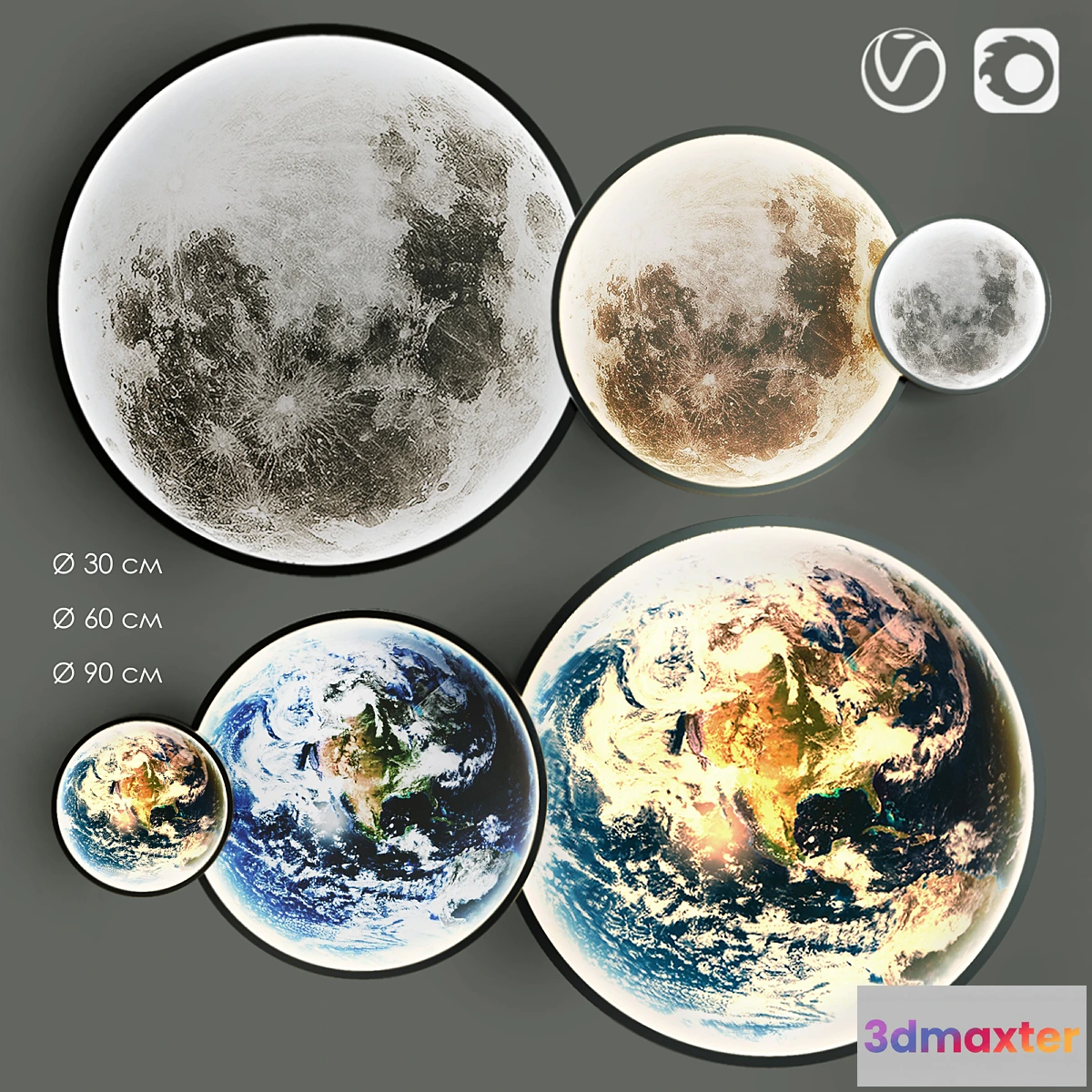 1454214 - Lampatron COSMOS MOON & COSMOS EARTH 3D Max