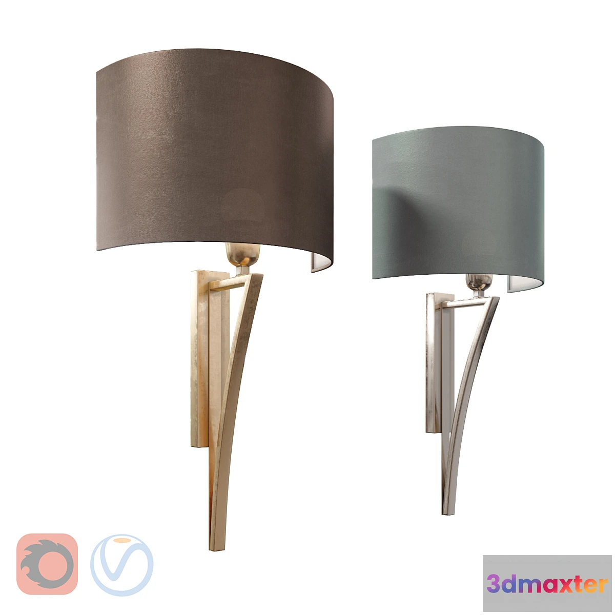 1467502 - Heathfield Yves Nickel Wall Light 3D Max