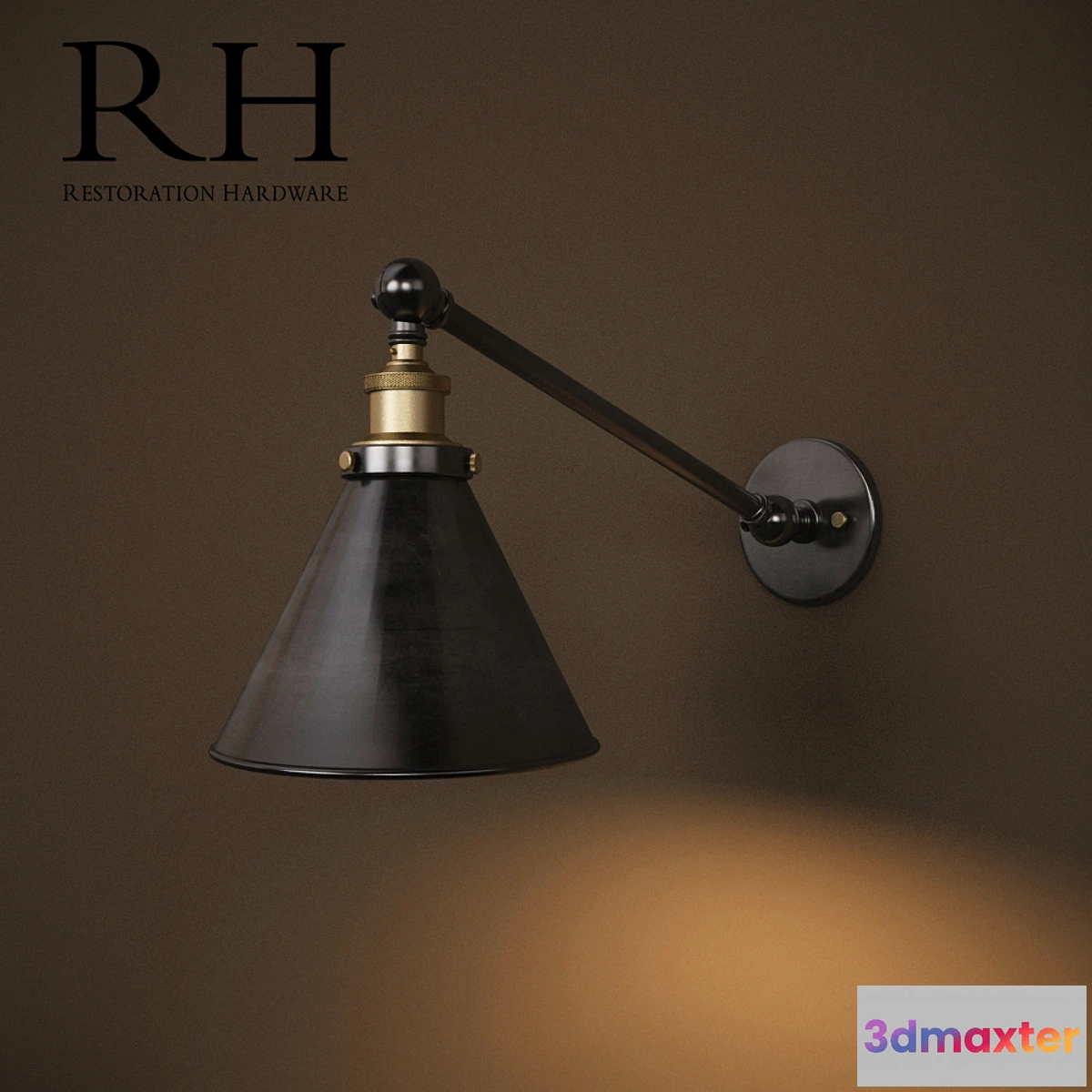 1468560 - Restoration Hardware LIBRARY SCONCE SINGLE AGED STEEL 3D Max