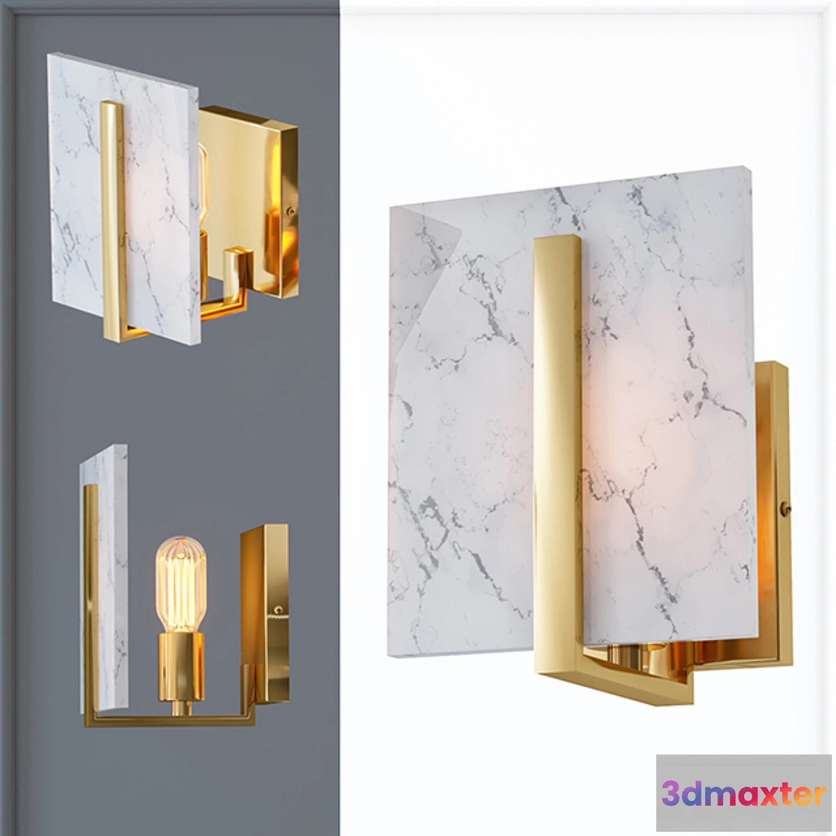 1469430 - Marble square Wall Lamp 3D Max
