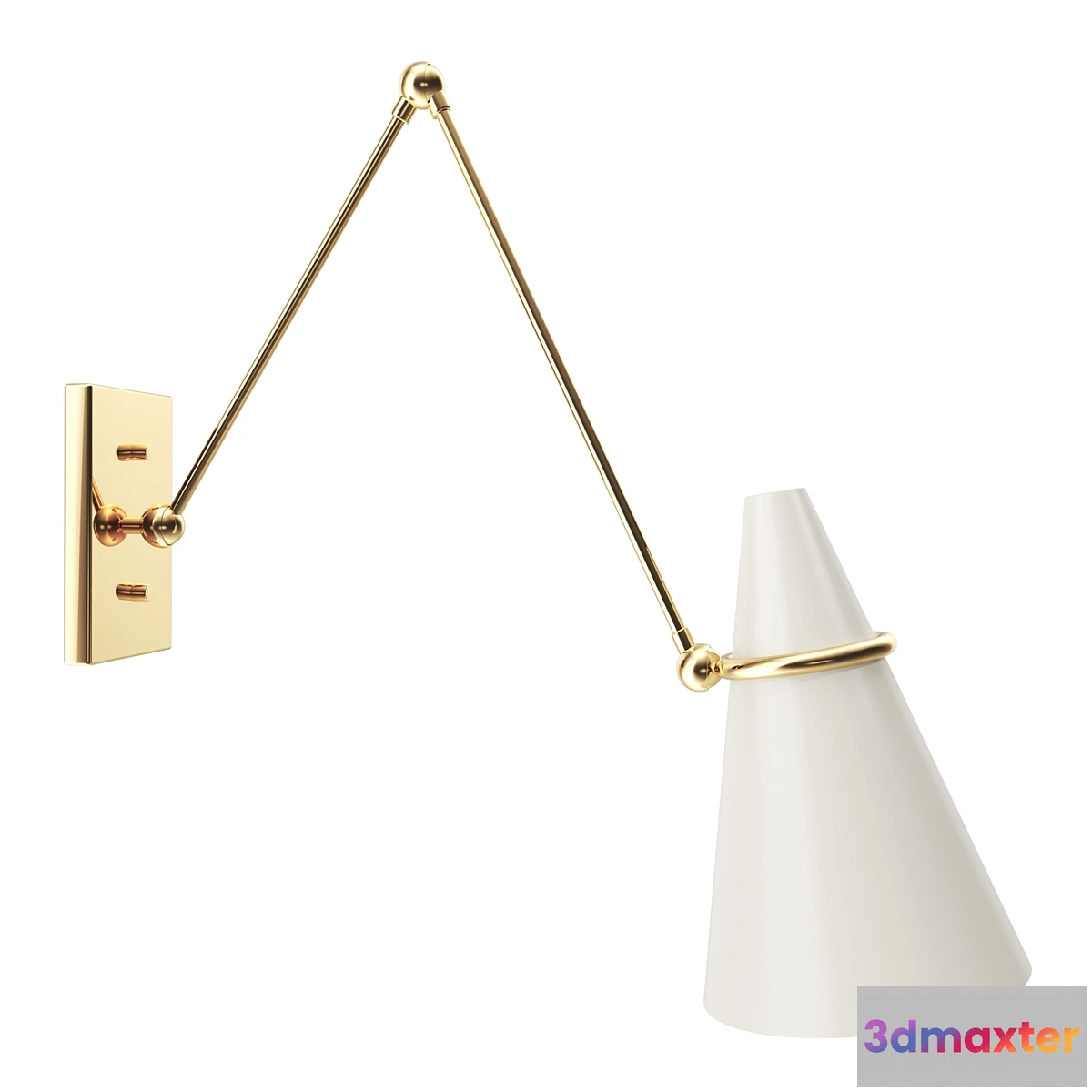 1473384 - Aldus Ivory Polished Brass Wall Sconce by Hettler.Tüllmann 3D Max