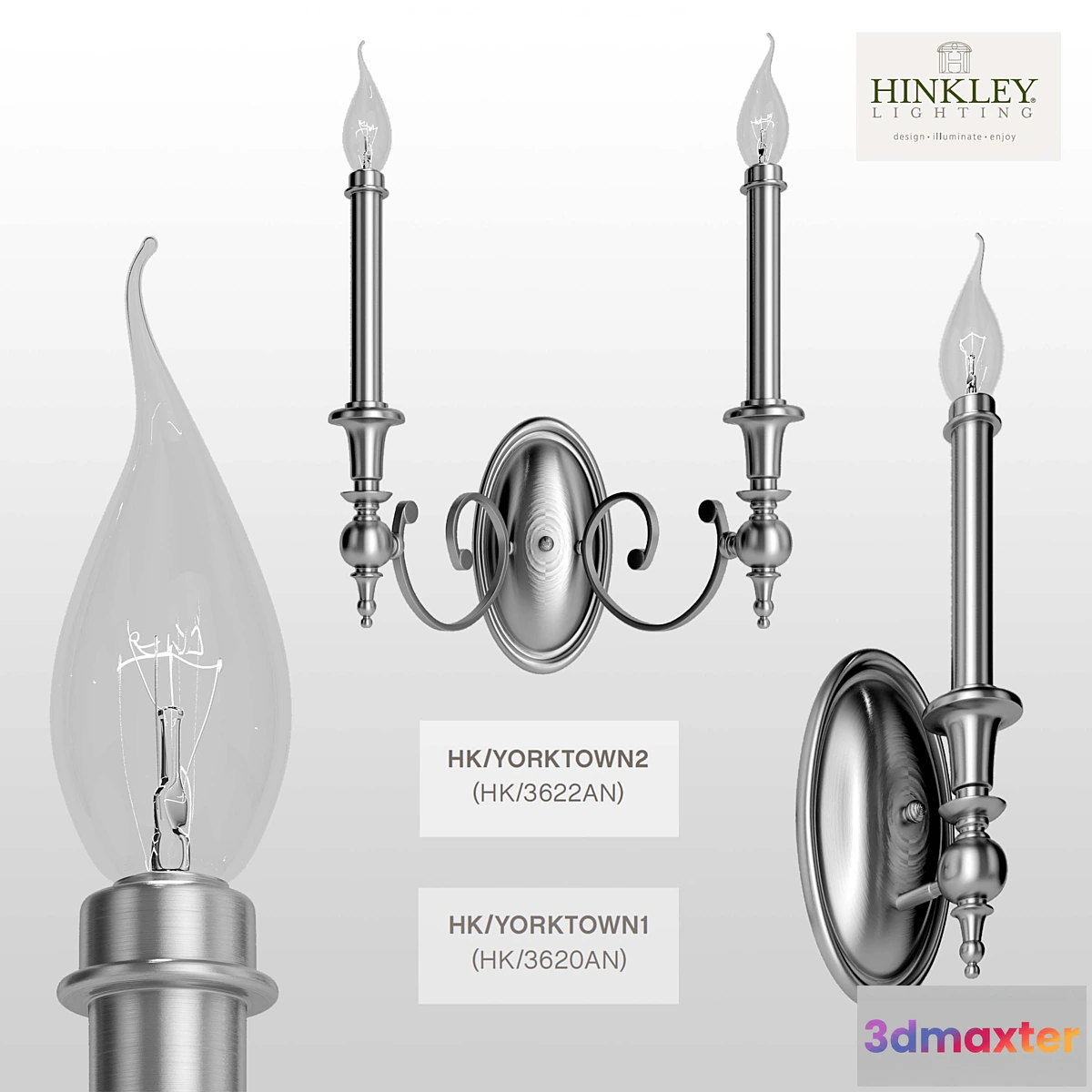 1476502 - Yorktown 1Lt and Yorktown 2Lt Wall Light 3D Max