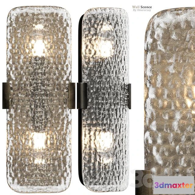 1558155 - Crate & Barrel Belmont Double Bulb Glass Wall Sconce 3D Max