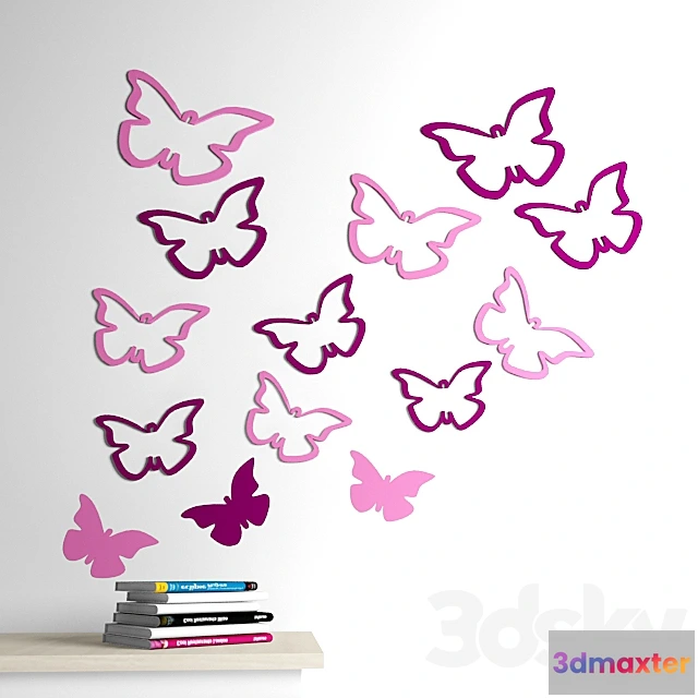 1559005 - the butterfly on the wall 3D Max