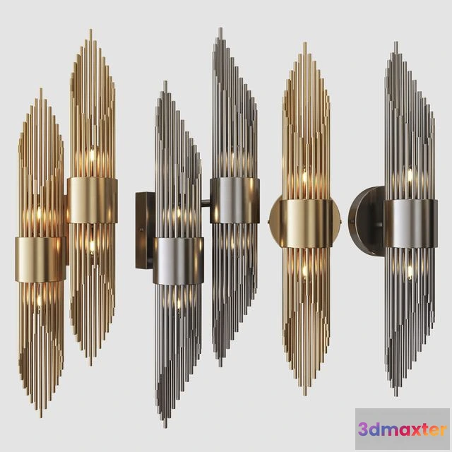 1560813 - Wall lamp Delight Collection W68069-4 - 2 antique brass 3D Max