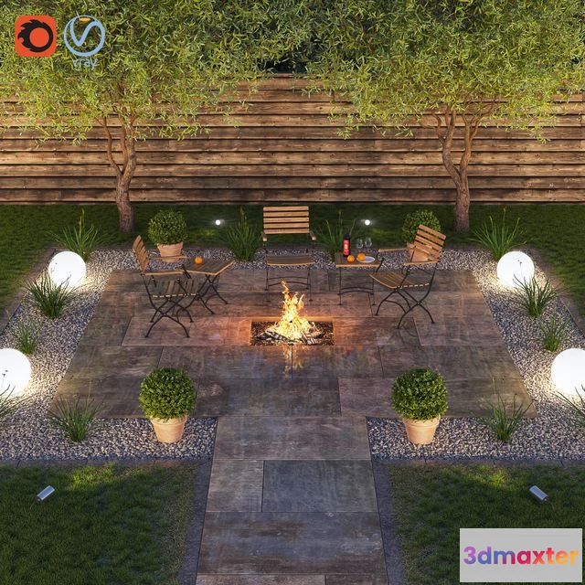 1565544 - Patio set for exterior 3D Max