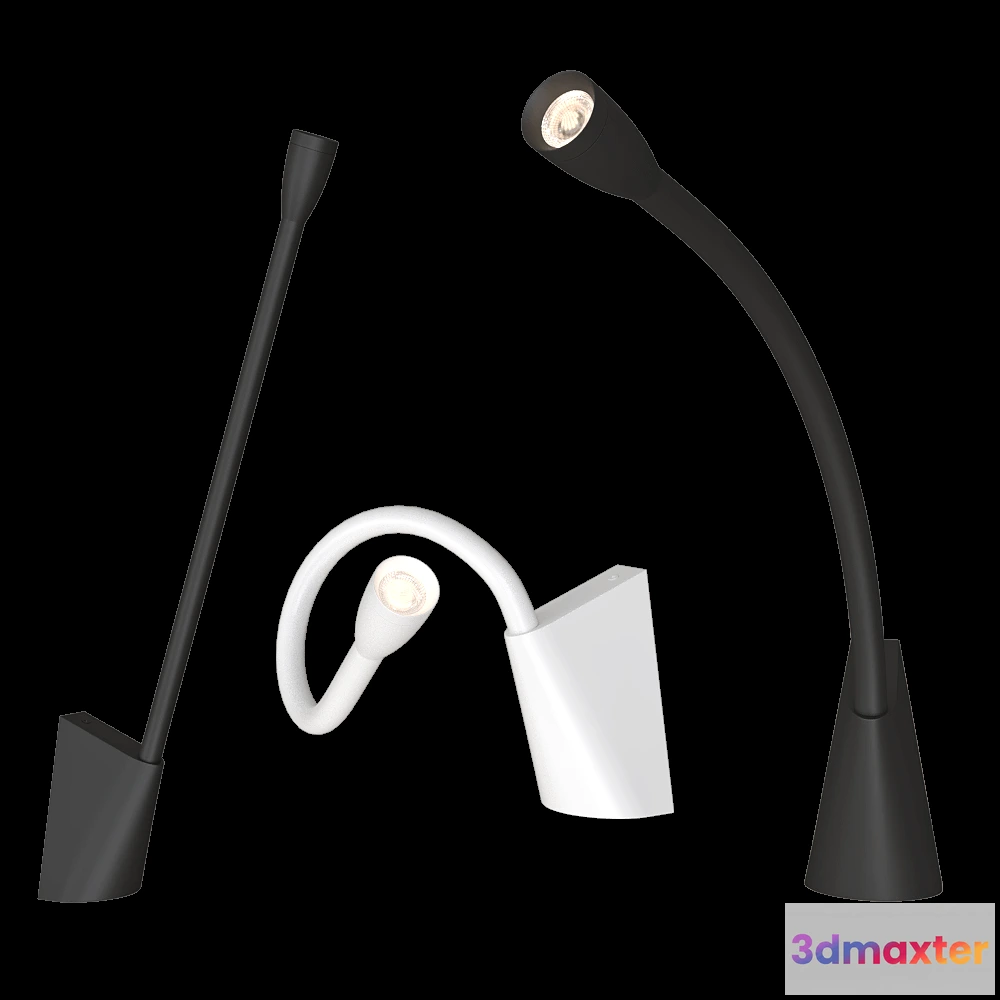 1660738 - ANCARD - Wall lamp with a flexible leg 3D Max