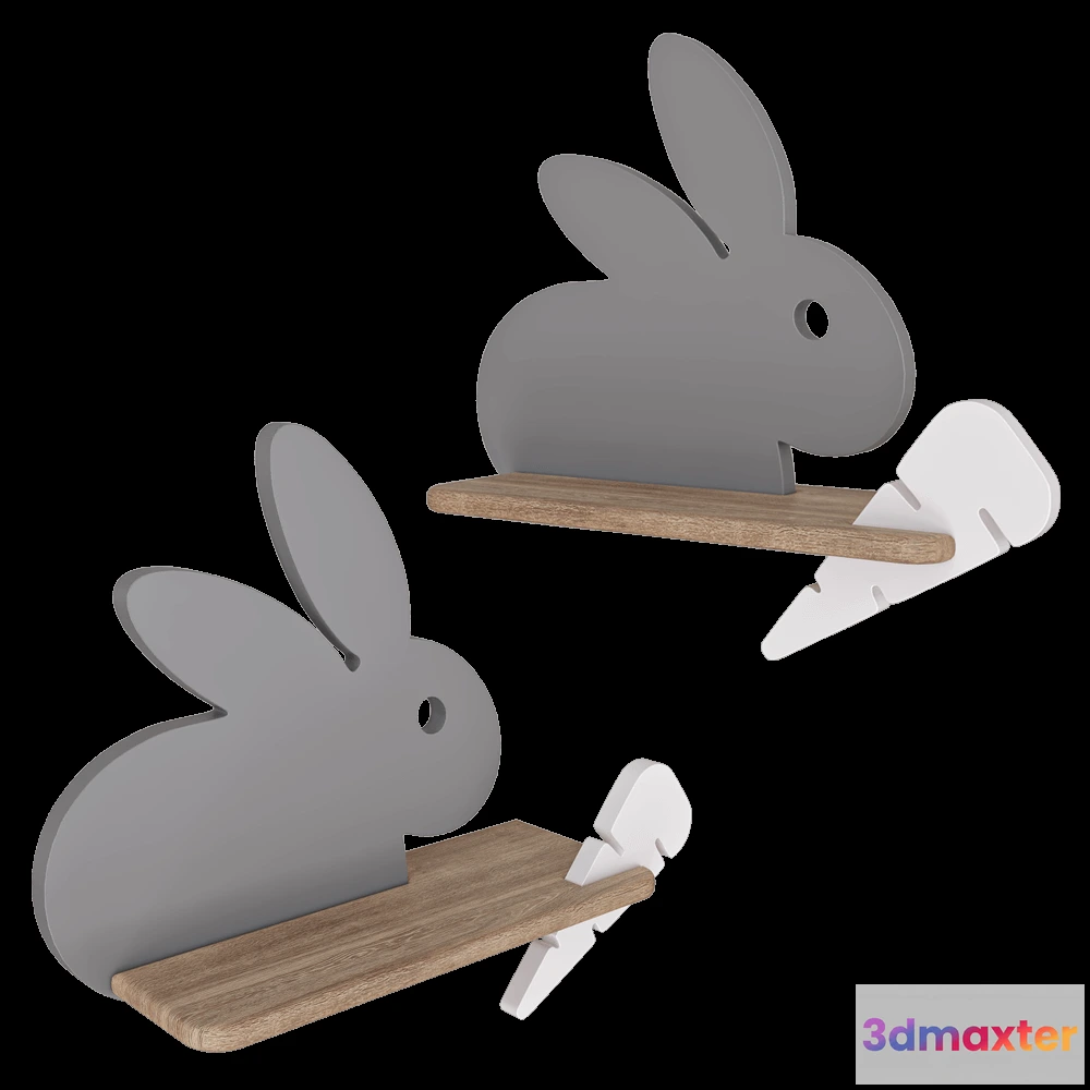 1660842 - Candellux Lighting - Wall lamp shelf  IQ Kid’s Rabbit 3D Max
