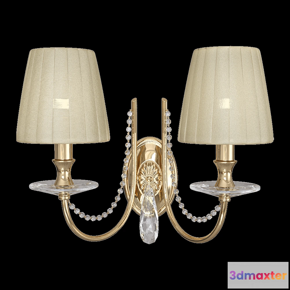 1660992 - CRYSTAL LUX - Wall light Victoria AP2 GoldAmber 3D Max