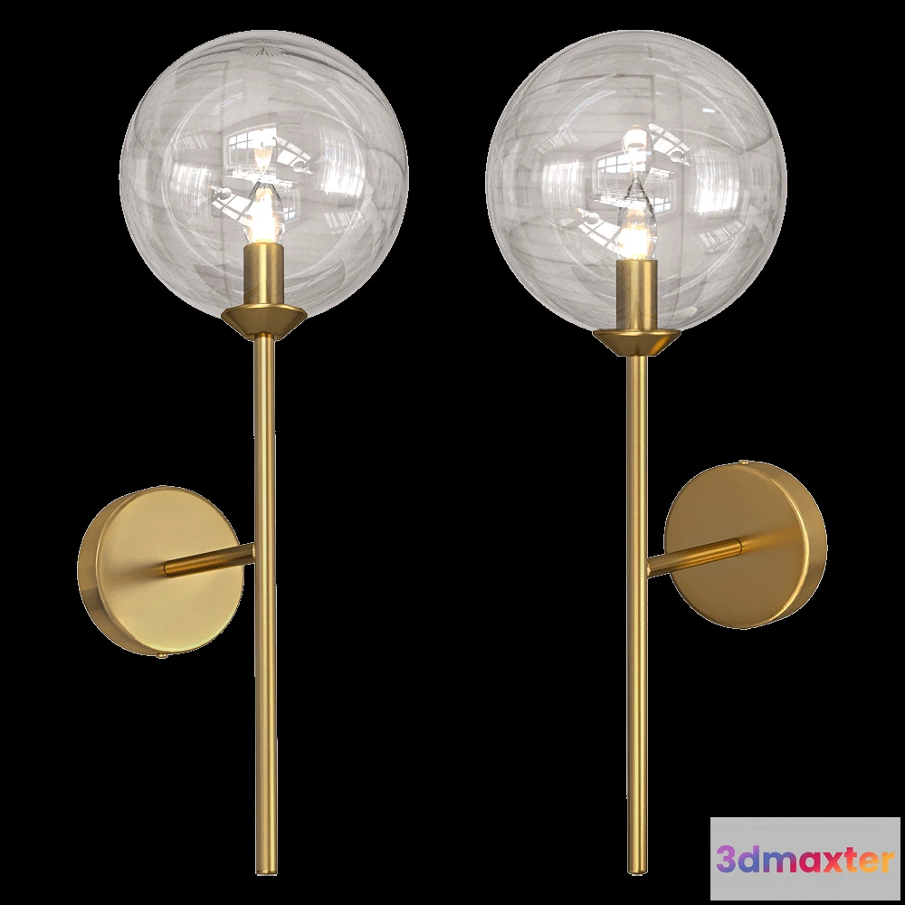 1660996 - CRYSTAL LUX - Wall lamp Marzo AP1 BronzeTransparente 3D Max