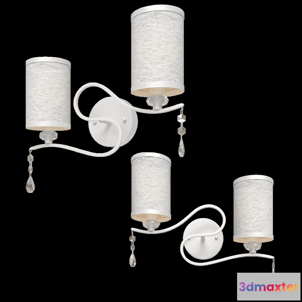 1661006 - CRYSTAL LUX - Wall lamp Elisa AP2 White 3D Max