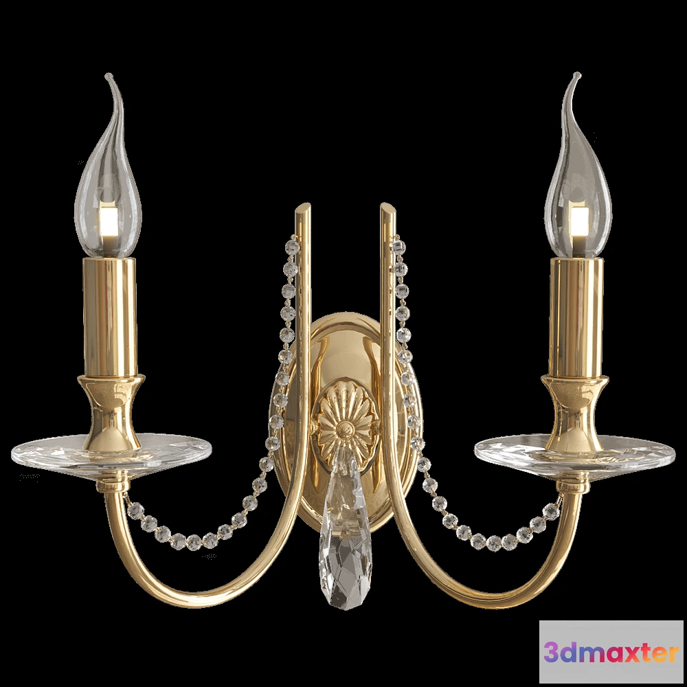 1661020 - CRYSTAL LUX - Wall light Victoria AP2 GoldAmber 3D Max