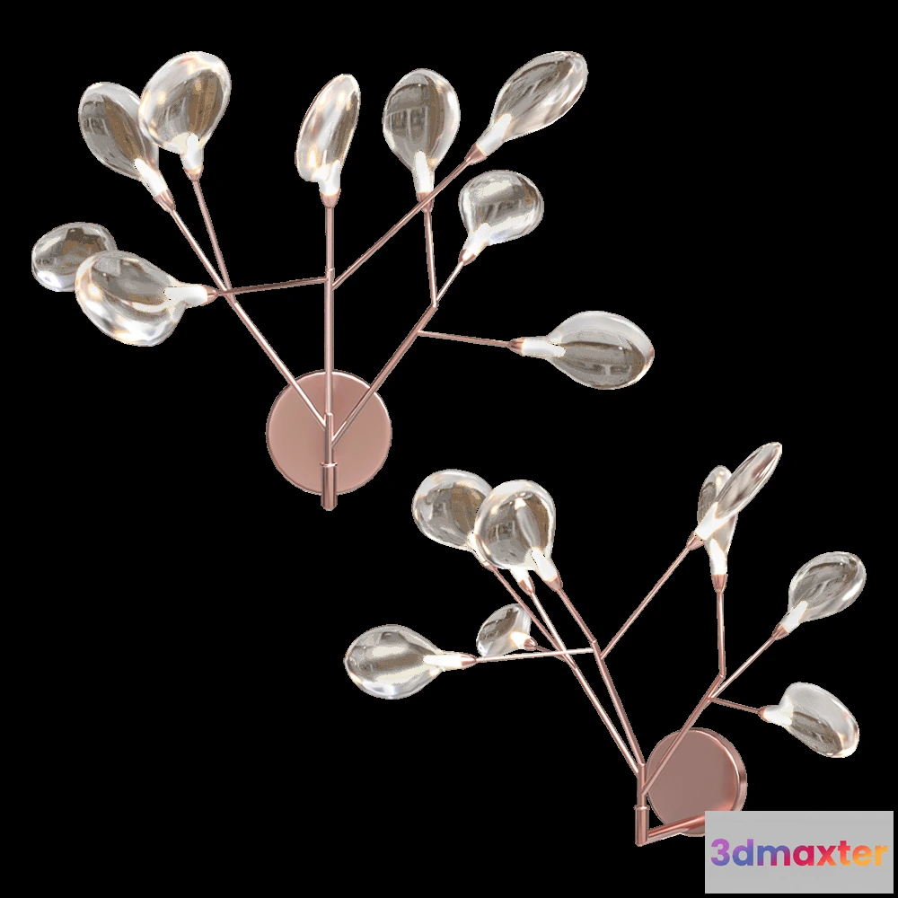 1661026 - CRYSTAL LUX - Wall lamp Evita AP9 CopperTransparent 3D Max