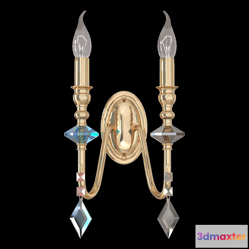 1661076 - CRYSTAL LUX - Wall lamp Mercedes AP2 gold color 3D Max