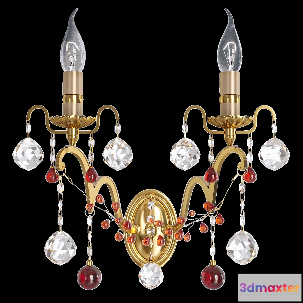 1661080 - CRYSTAL LUX - Wall lamp Fruta AP2 gold 3D Max