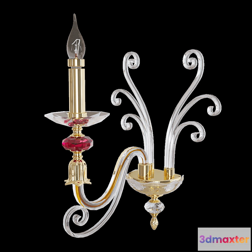 1661108 - CRYSTAL LUX - Wall lamp Catarina AP1 Gold -Transparent-Cognac 3D Max