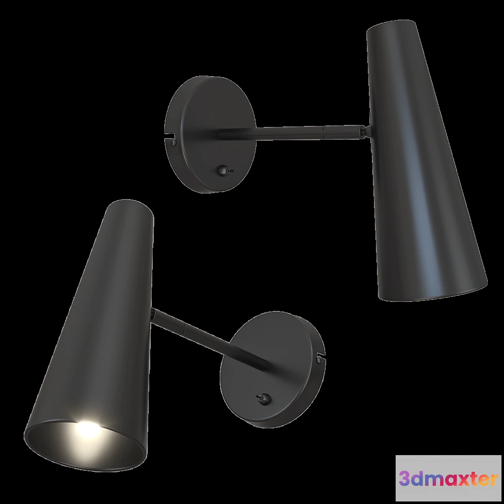 1661936 - Markslojd - Wall lamp Peak black 3D Max