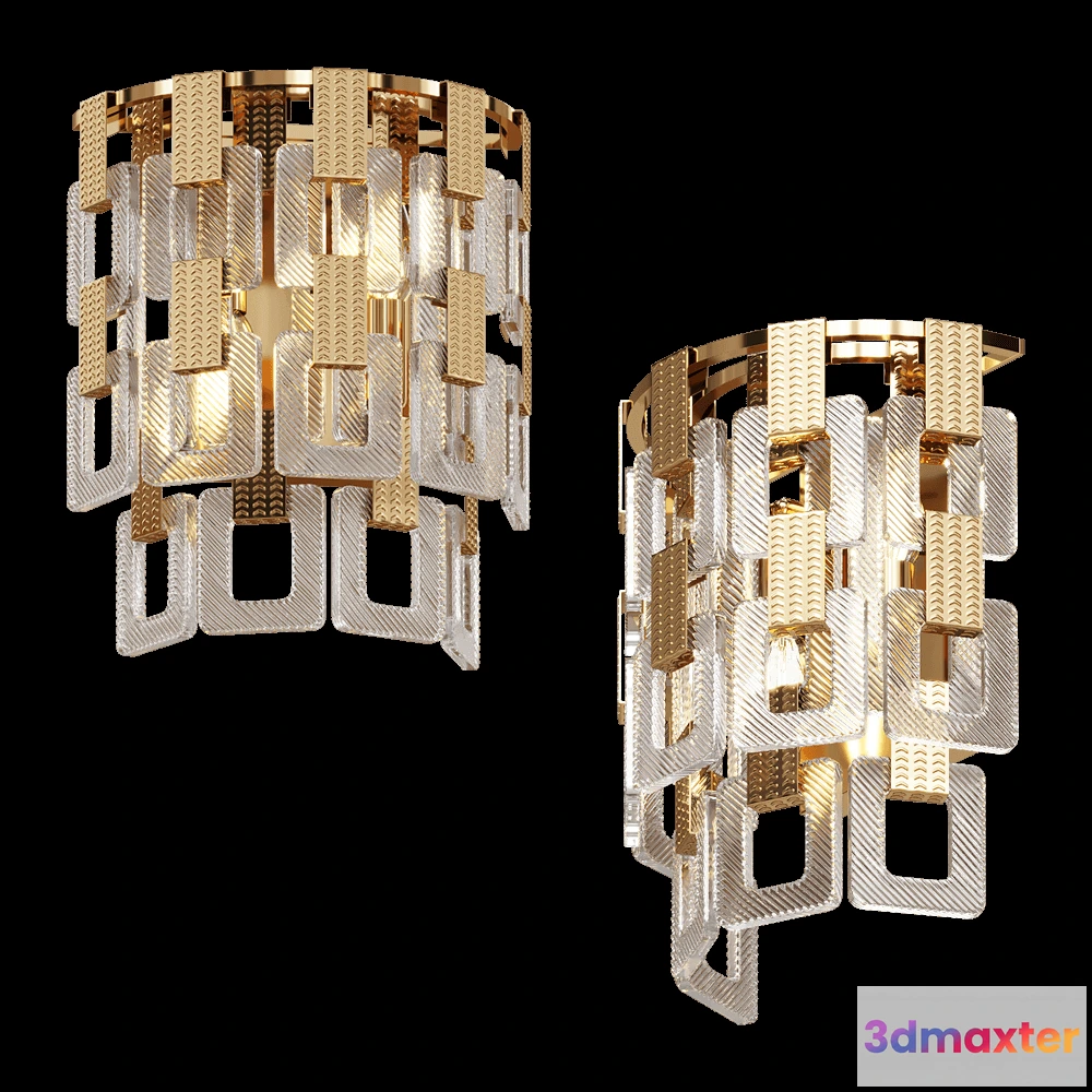 1662274 - Odeon Light - Wall lamp Buckle 49892W 3D Max