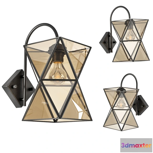 1662910 - lighting - Sconce PolyPyramid Glass Bra Cognac 3D Max