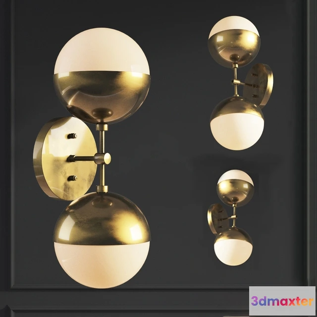 1662914 - lighting - Sconce Copper Light Bra Duos Brass 3D Max