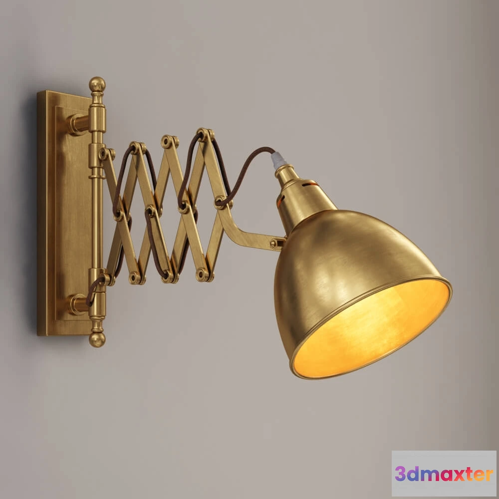 1663122 - lighting - Gramercy Home - Industrial  scissor scone  SN012-1-BRS 3D Max