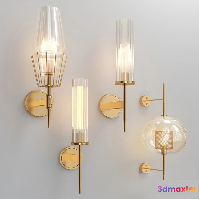 1663138 - lighting - Four Nice wall lights 2 3D Max