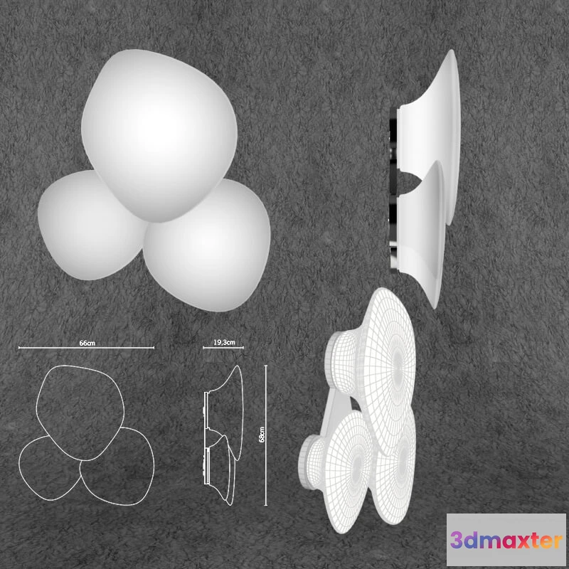 1663156 - lighting - Fabbian  Lumi Mycena F07PMG Wall light 3D Max