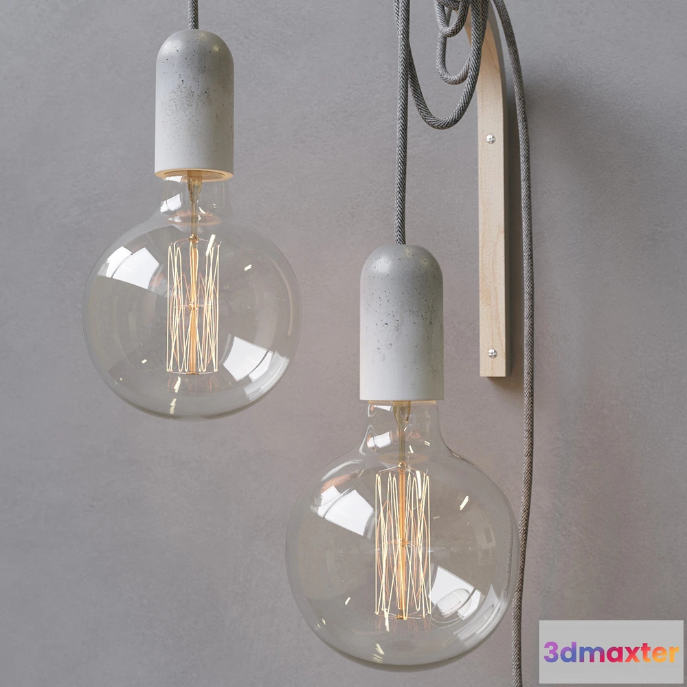 1663566 - lighting - Hanging lamp and sconcesbra 3D Max