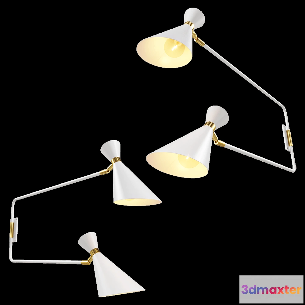 1663750 - Zuiver Group   - Wall lamp Shady double white 3D Max
