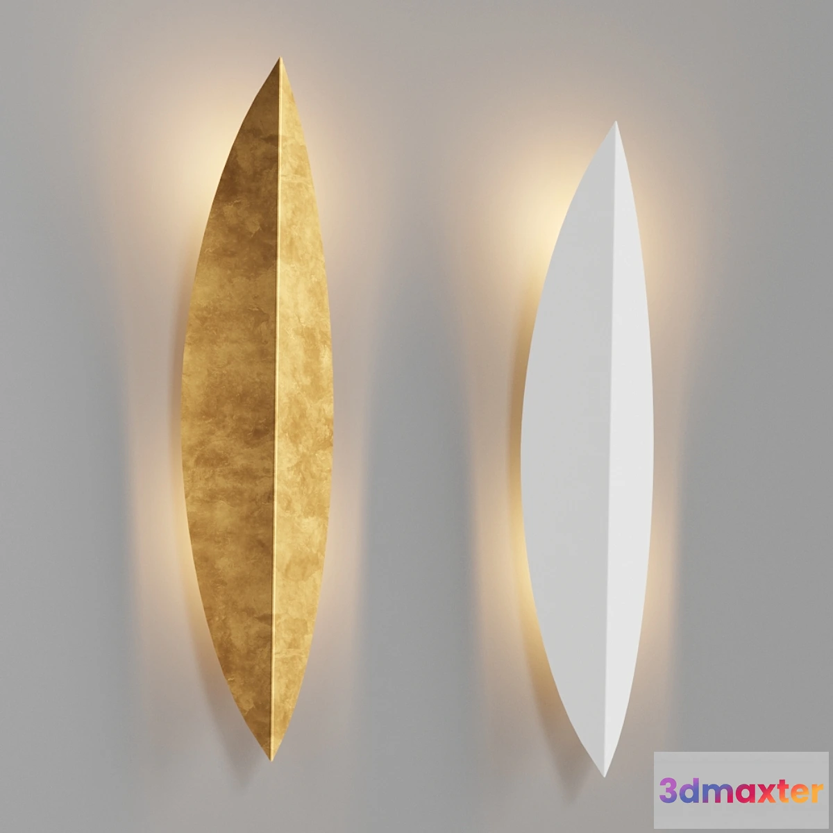 568740 - Loftconcept Art Deco Leaf Wall Lamp Gold and White