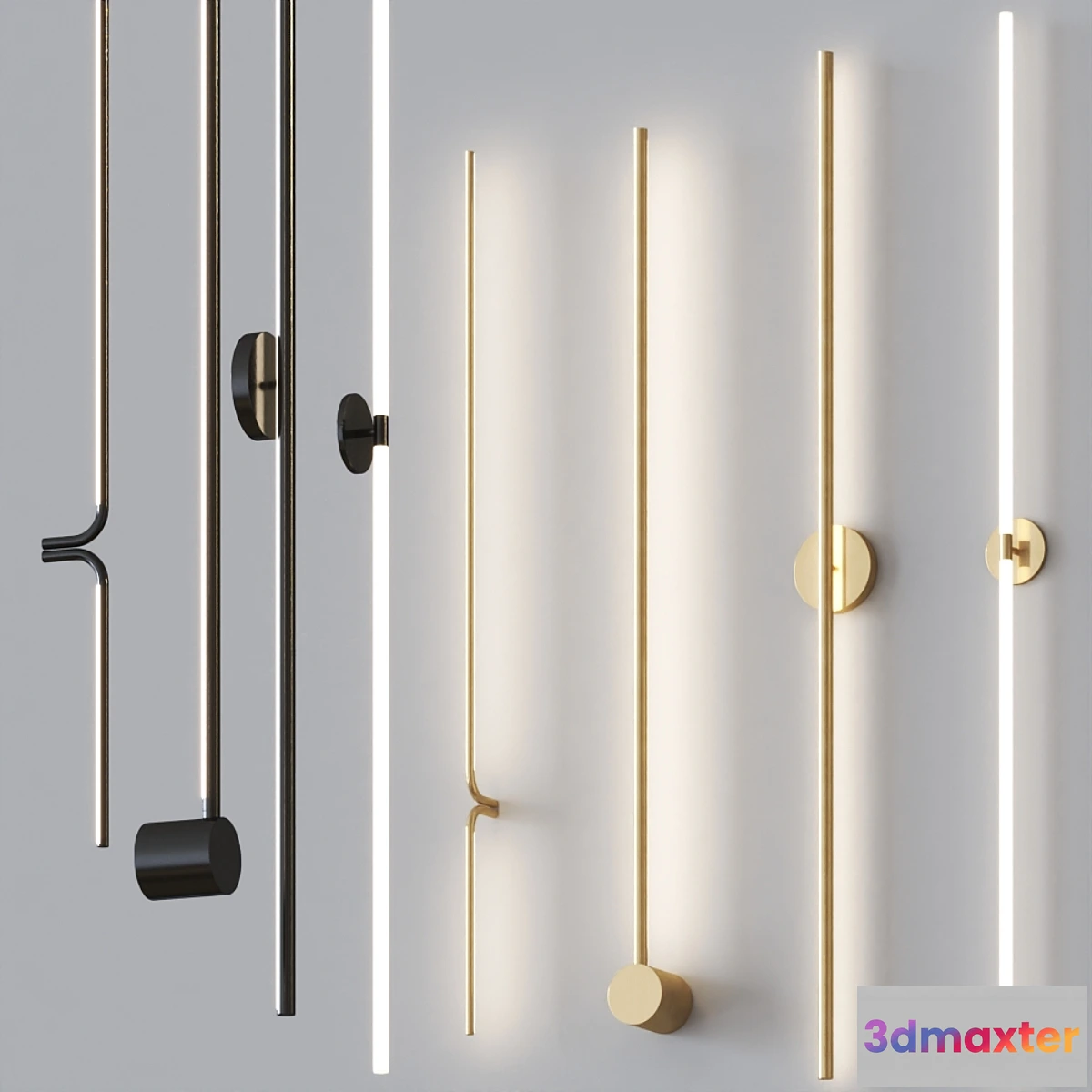 617100 - Minimalistic thin Wall lamps set
