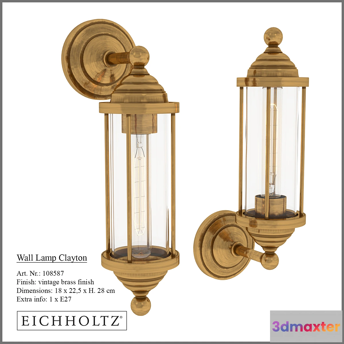 643801 - Clayton Wall Lamp by Eichholtz