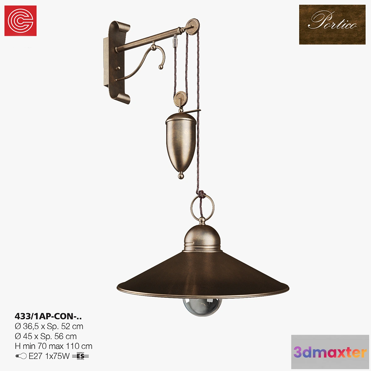 648111 - Bra Cremasco illuminazione Portico art. 433