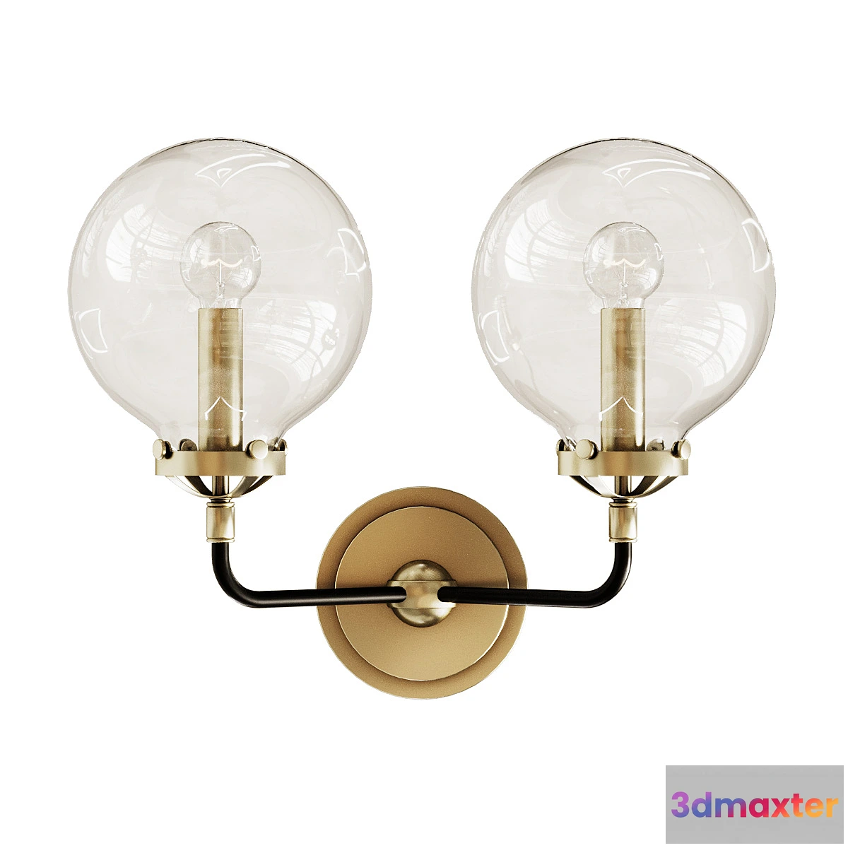 652407 - Rh bistro globe clear glass double sconce