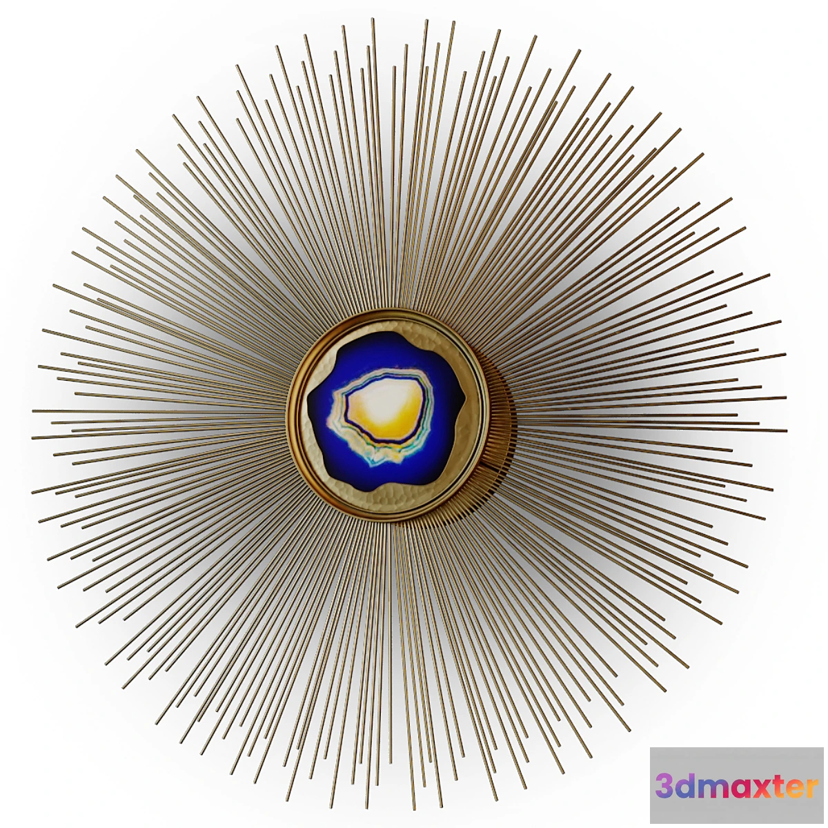 657225 - Elegant Polished Blue Agate Starburst Wall Light
