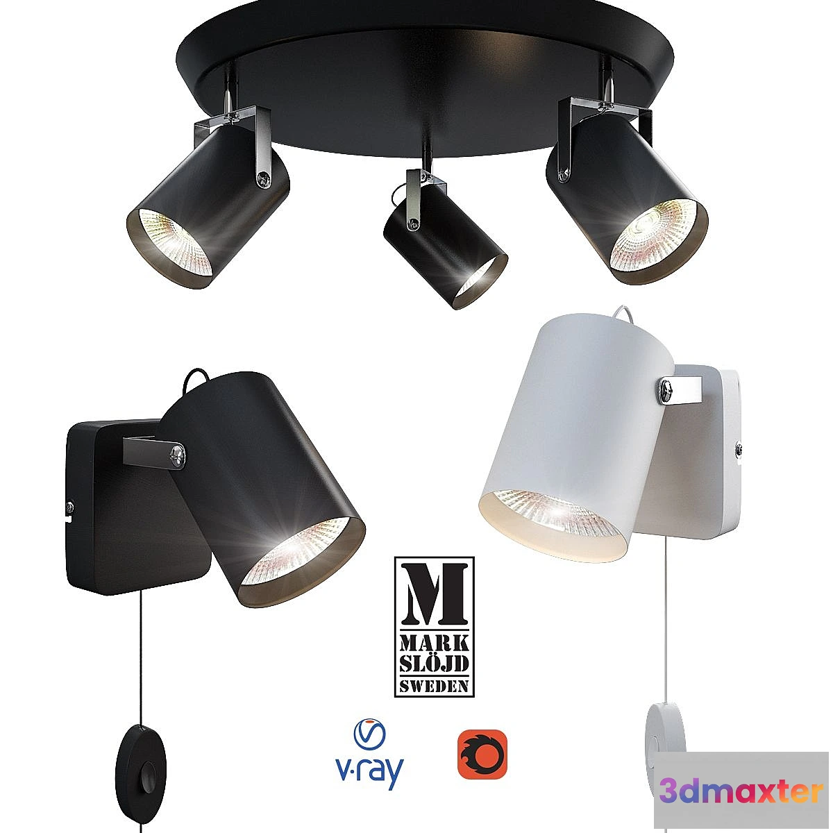 663603 - Wall and ceiling light from MARKSLÖJD Sweden model KEY.