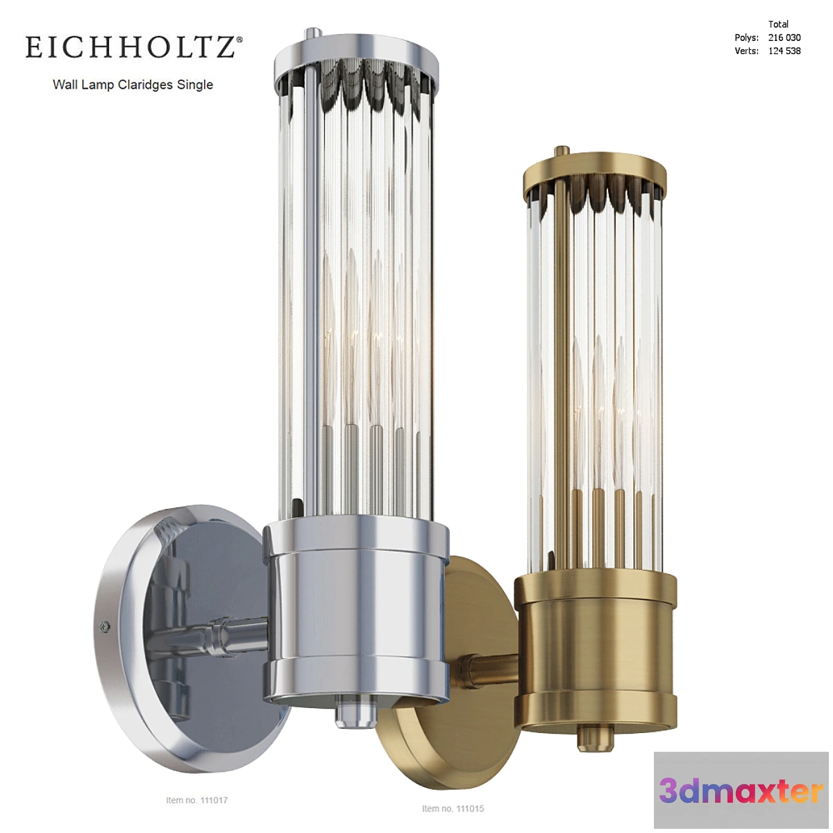 665185 - EICHHOLTZ Wall Lamp Claridges Single 111017 111015