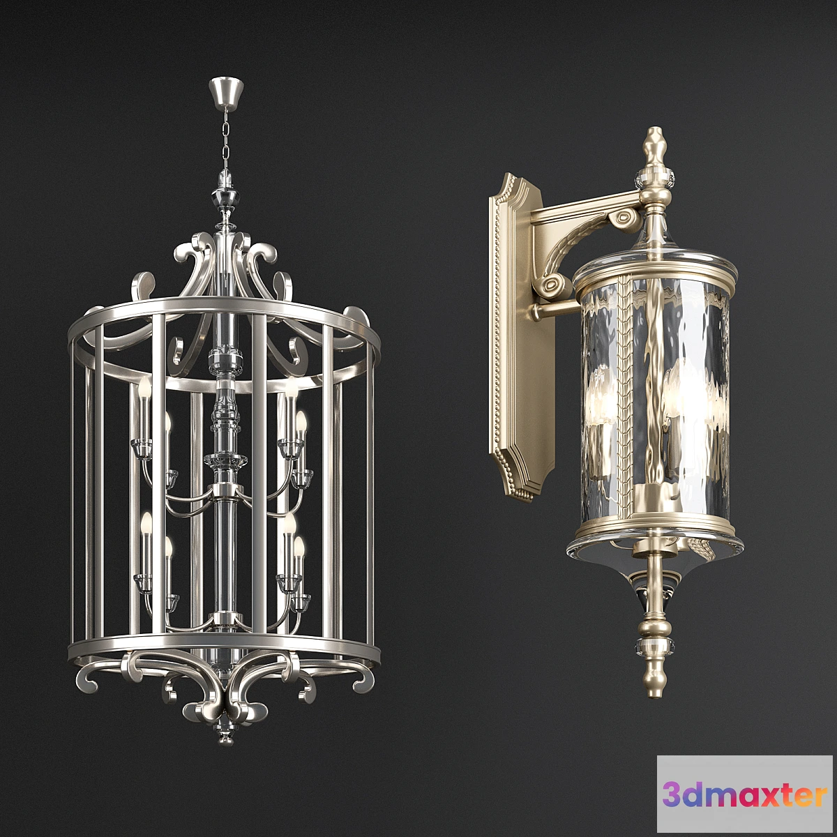 667859 - Chandelier and Wall Lamp