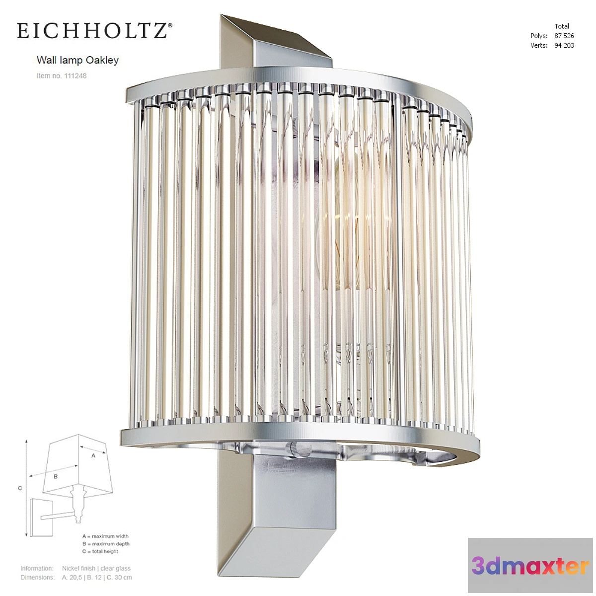 668913 - EICHHOLTZ Wall lamp Oakley 111248 111249