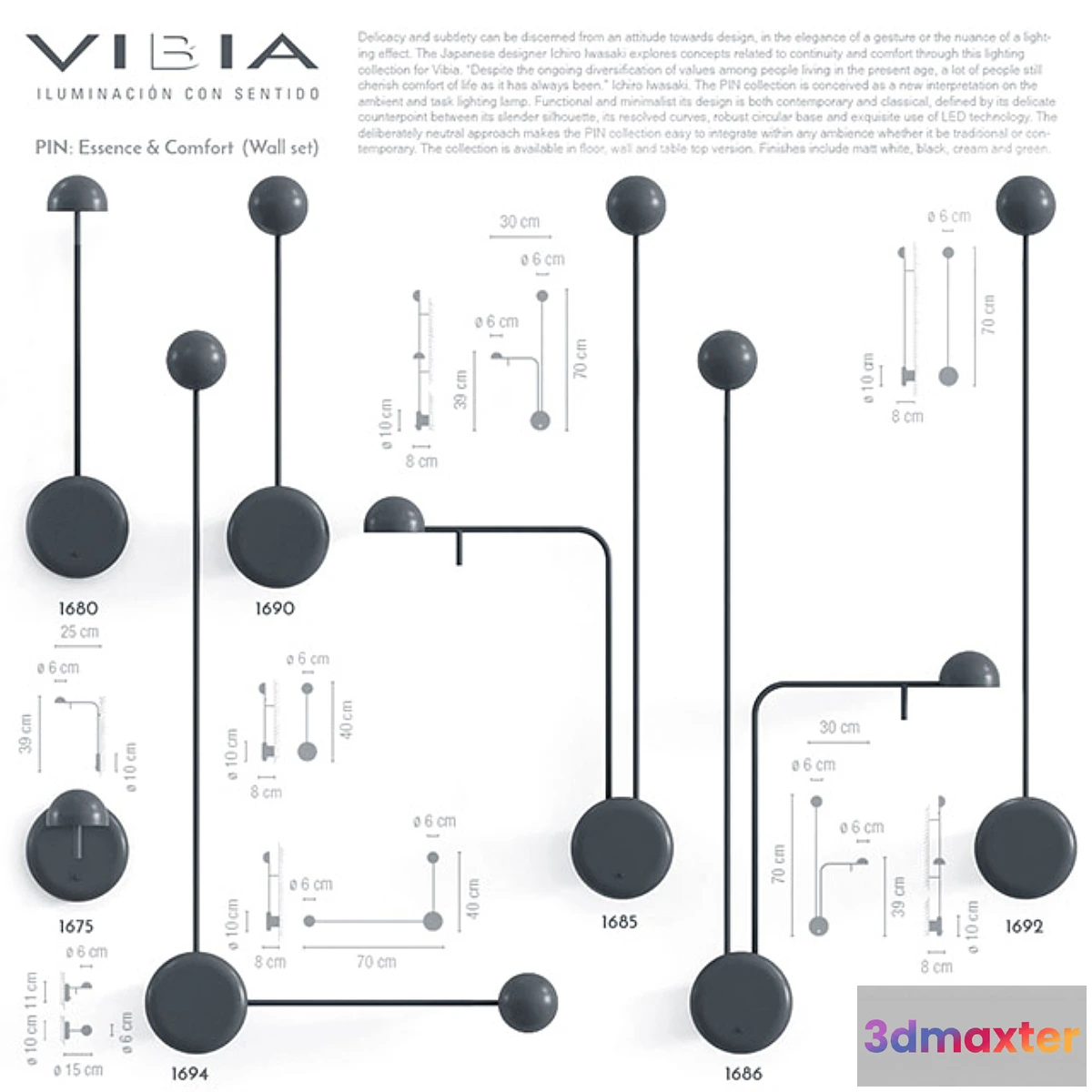 674387 - Vibia Pin (wall set)