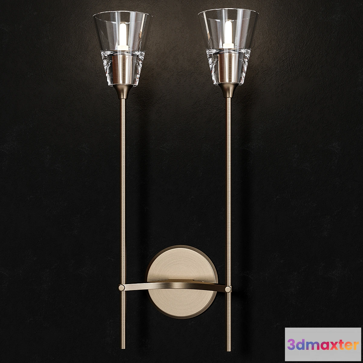 674389 - TORCHE DE VERRE DOUBLE SCONCE