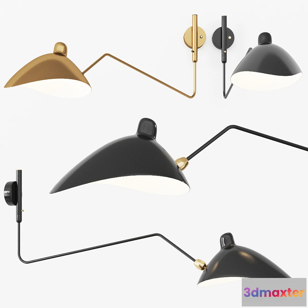 684364 - Serge Mouille AP1BC Wall Lamp Sconce