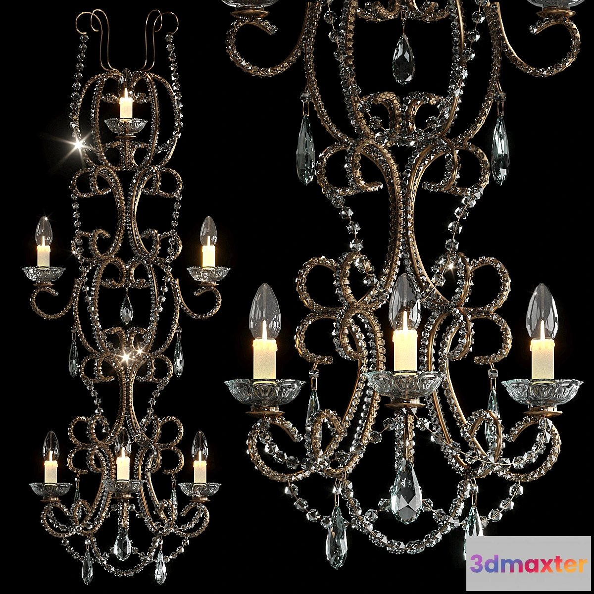 710432 - Sconce Bordeaux perlee doree