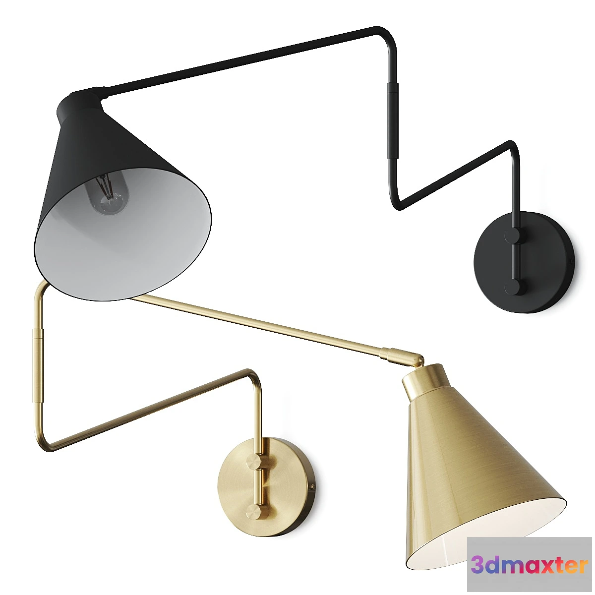 773133 - La Redoute Hiba Articulated Metal Wall Lamp