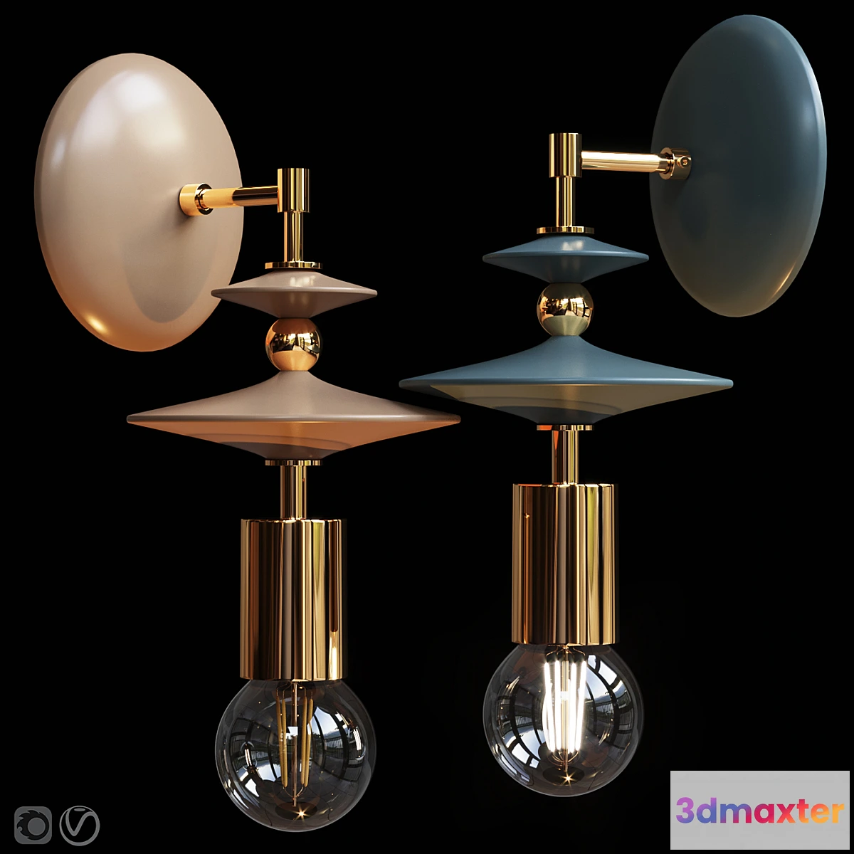 875689 - Wall lamp Beaded Saucers Sconce Gray Terracotta - No.4